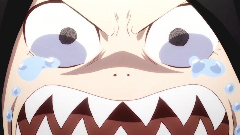 angry anime character close-up