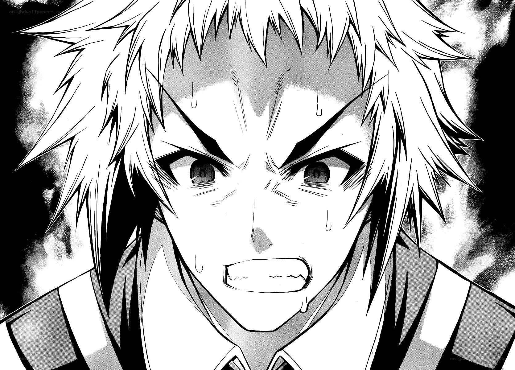 angry anime character close-up