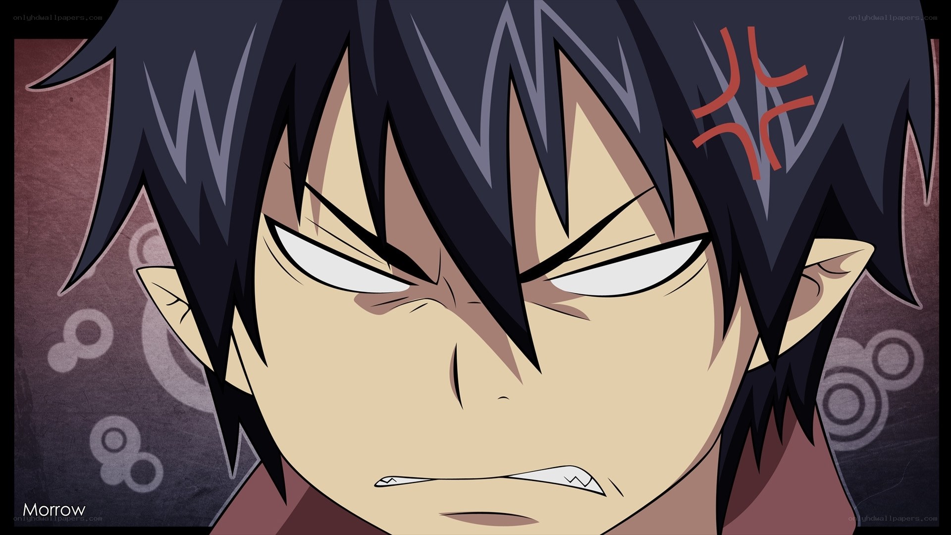angry anime character close-up