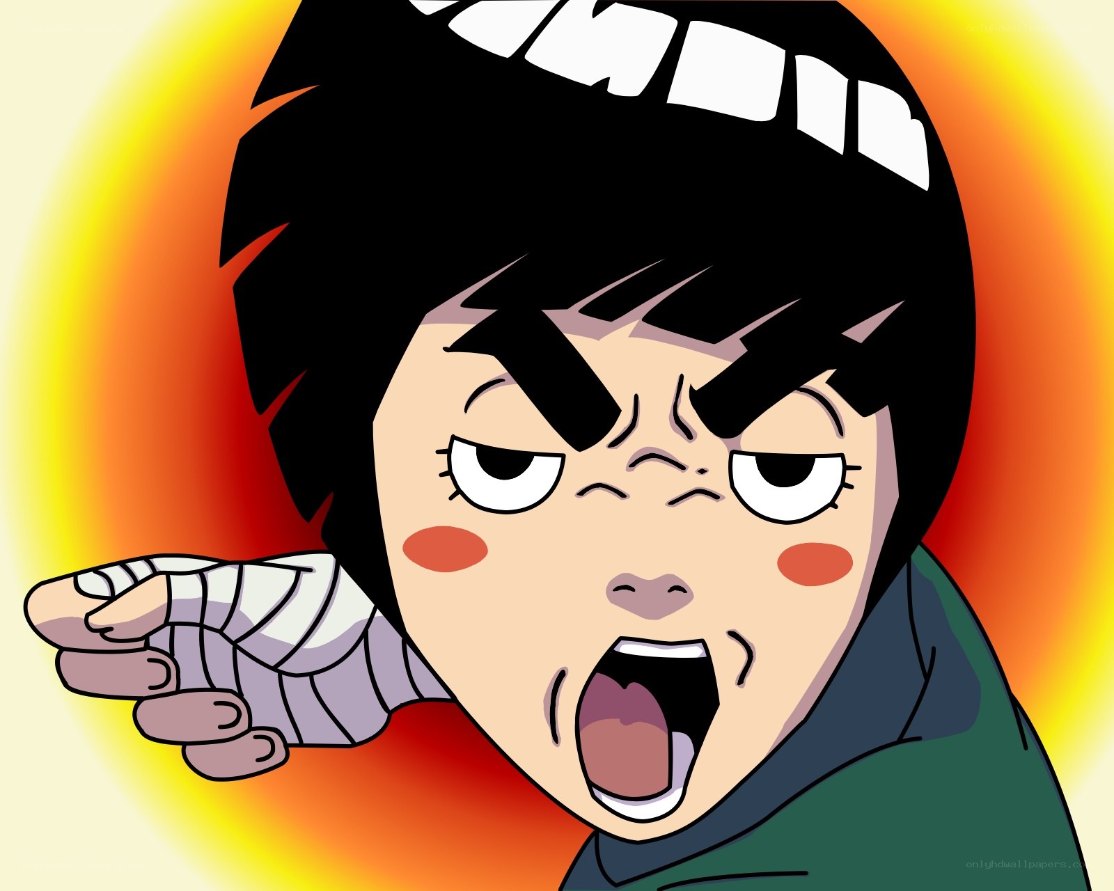 angry anime character pointing
