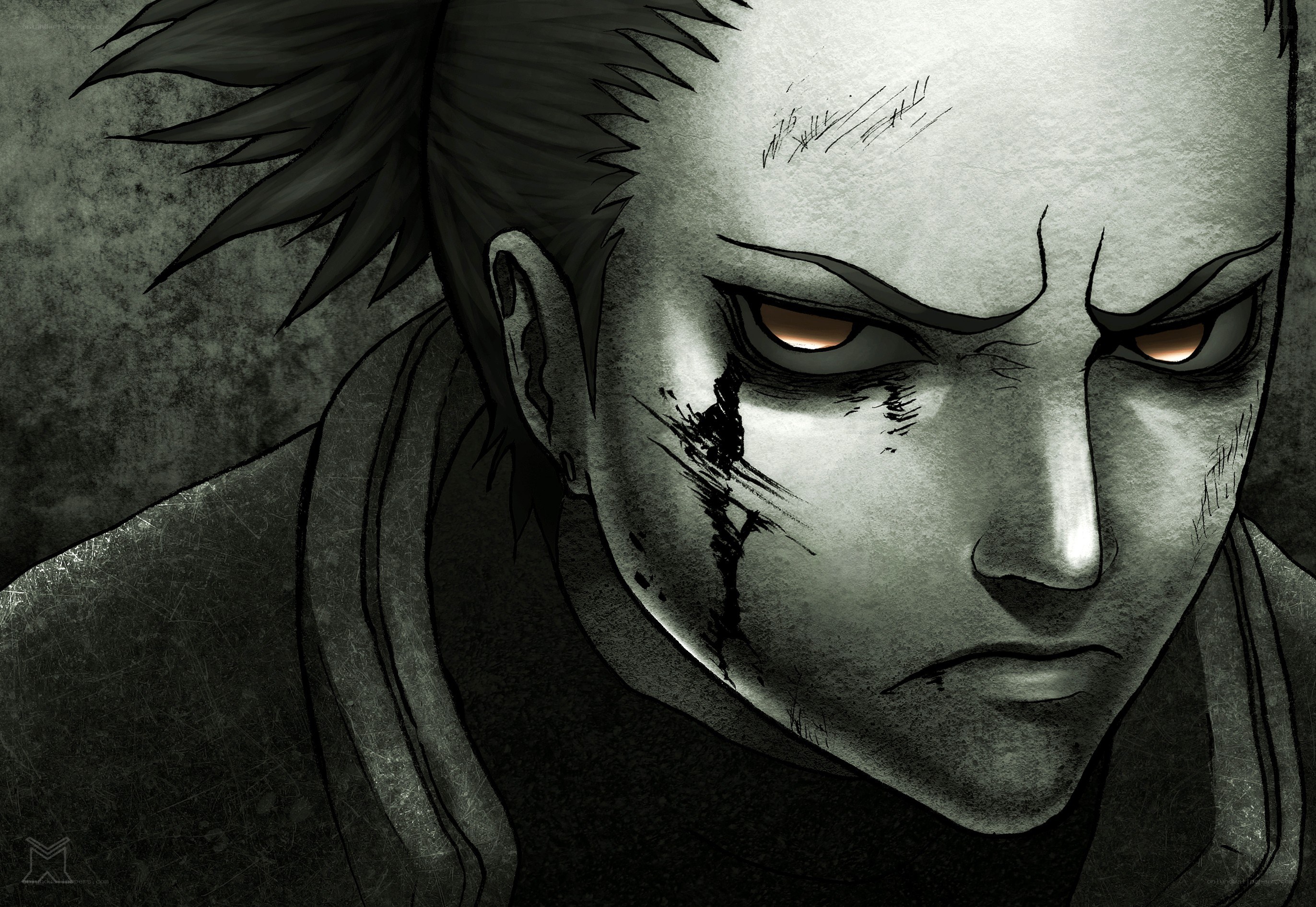 angry anime character portrait