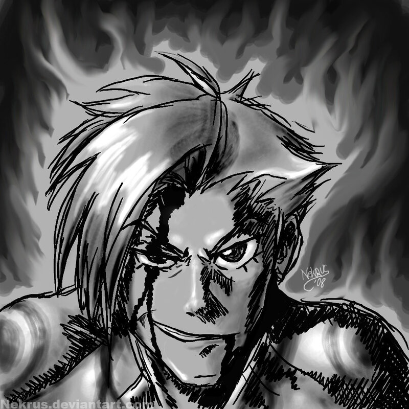 angry anime character sketch
