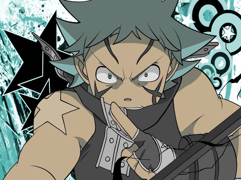 angry anime character with weapon