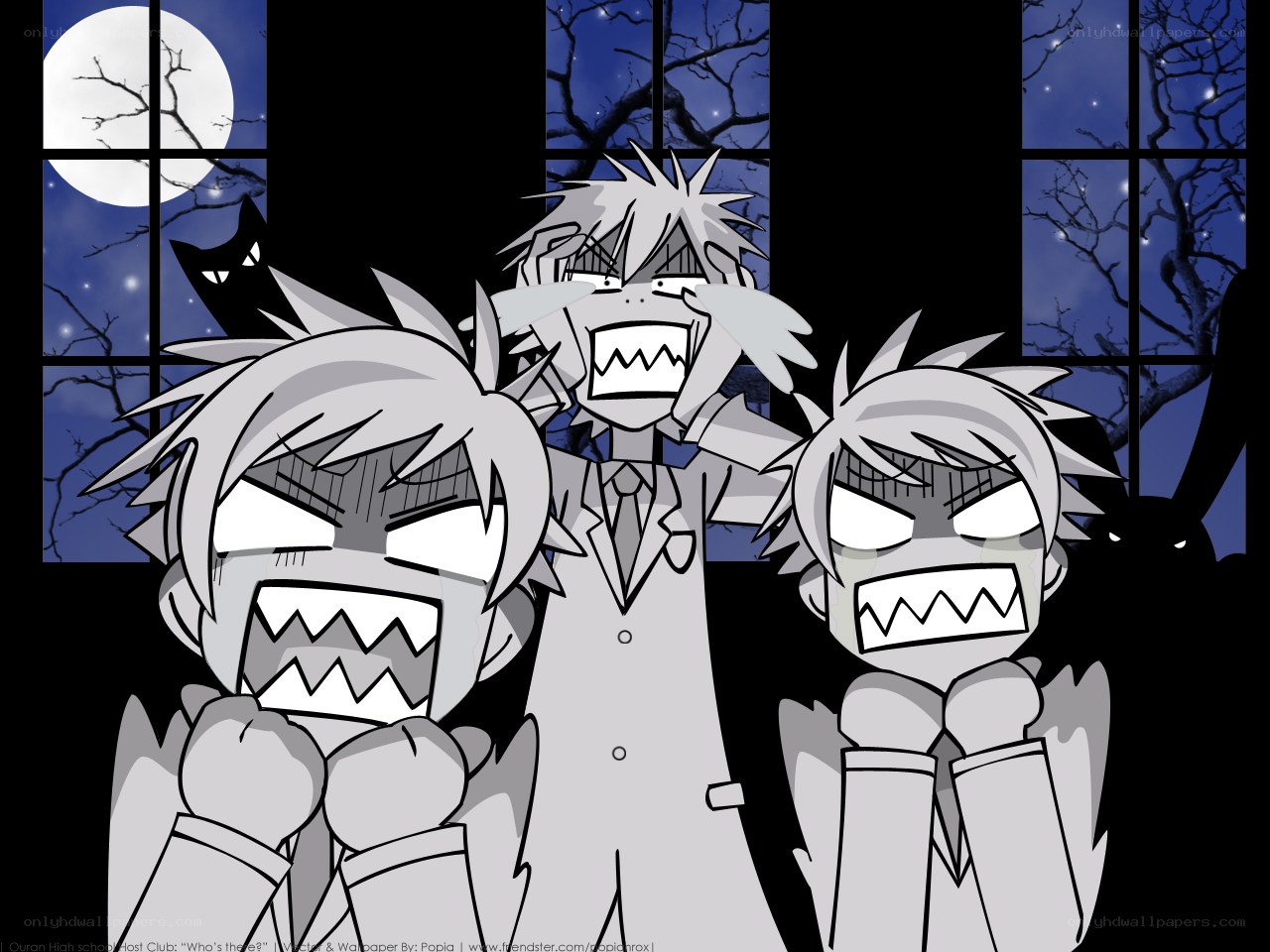 angry anime characters at night