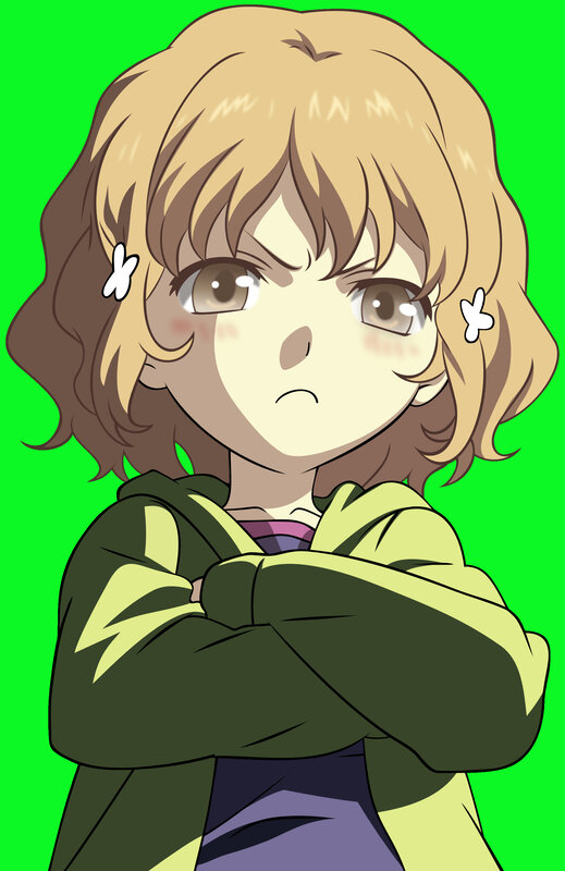 angry anime girl with arms crossed