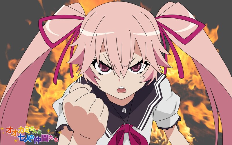angry anime girl with fire