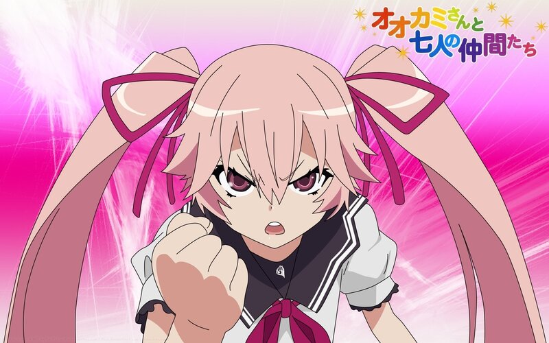 angry anime girl with pink hair