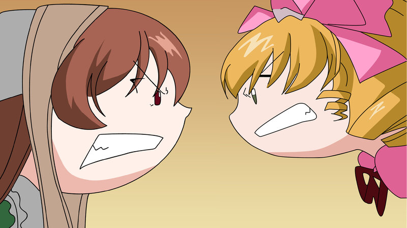 angry anime girls facing off