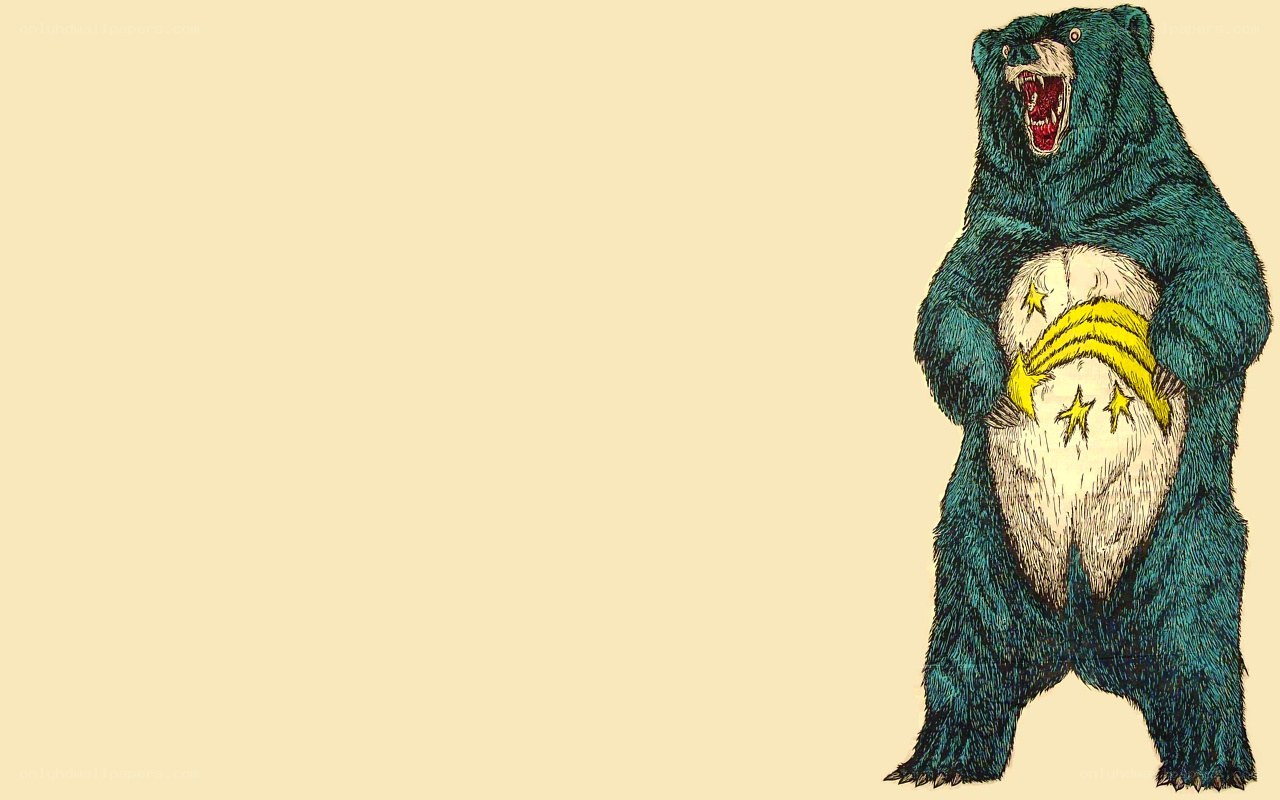 angry bear holding a star