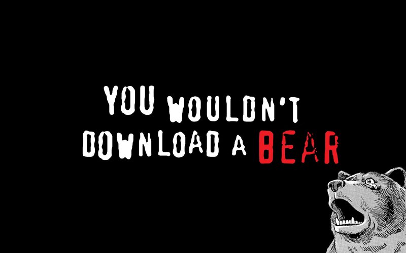 Angry Bear Illustration — Black, Dramatic, Text