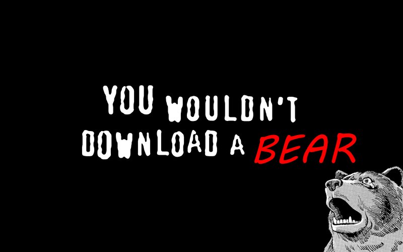 Angry Bear Illustration — Black, Dramatic