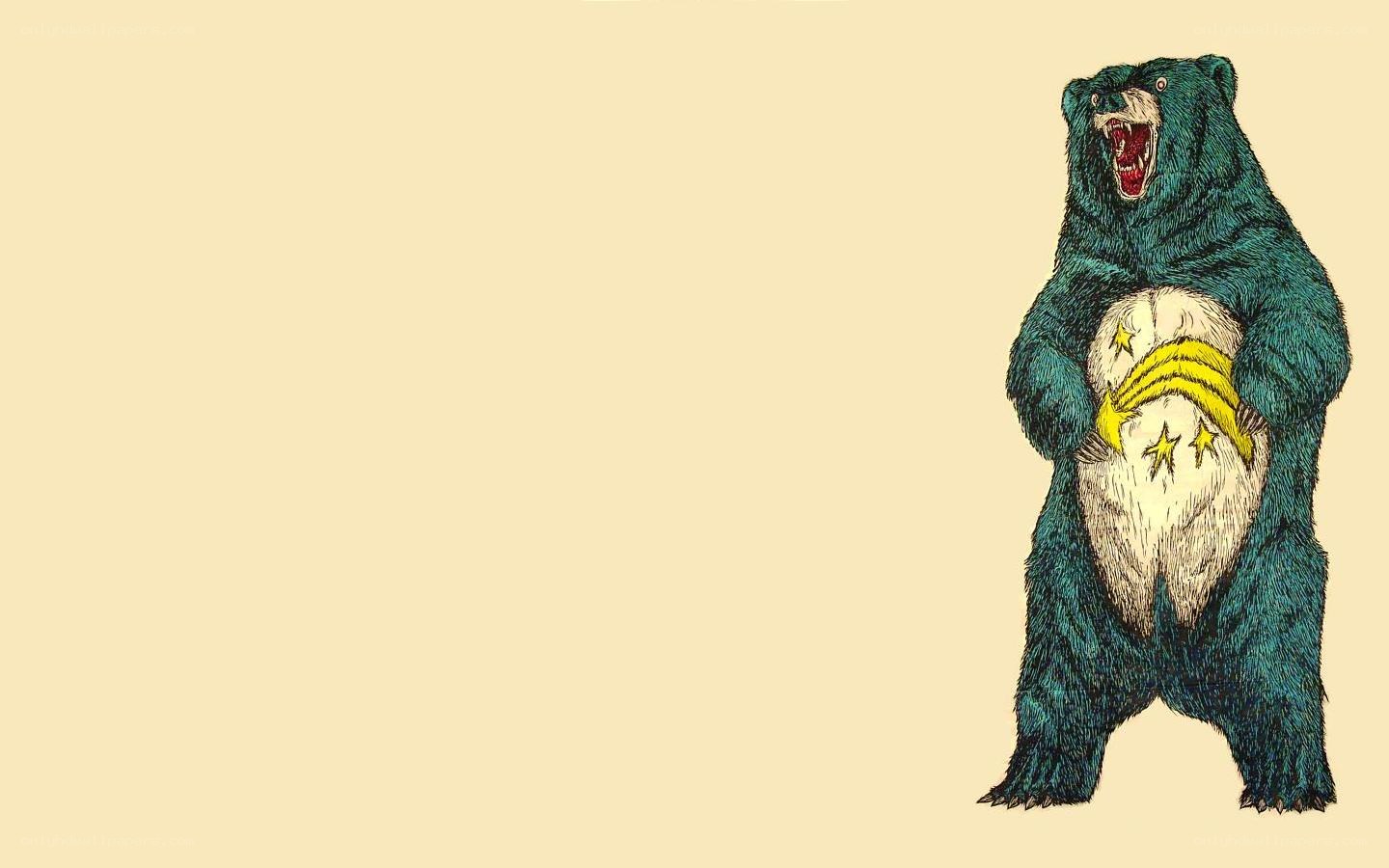 angry bear with stars