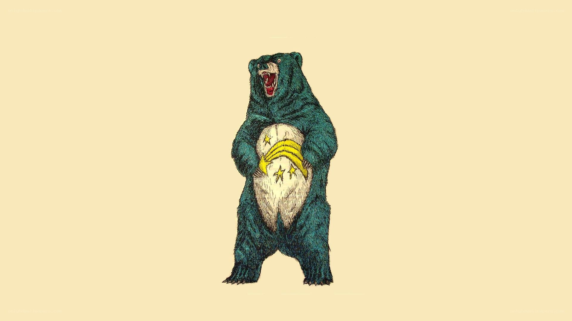 angry bear with stars