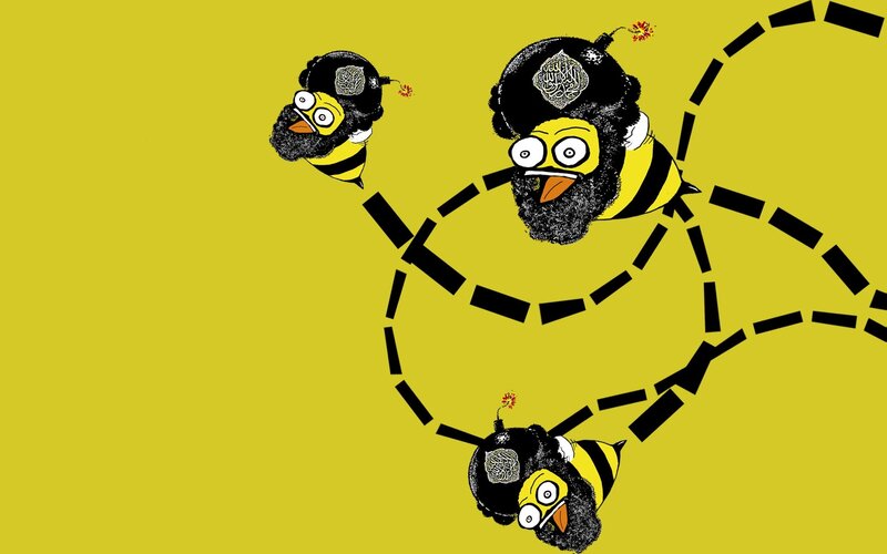 angry bees with bombs