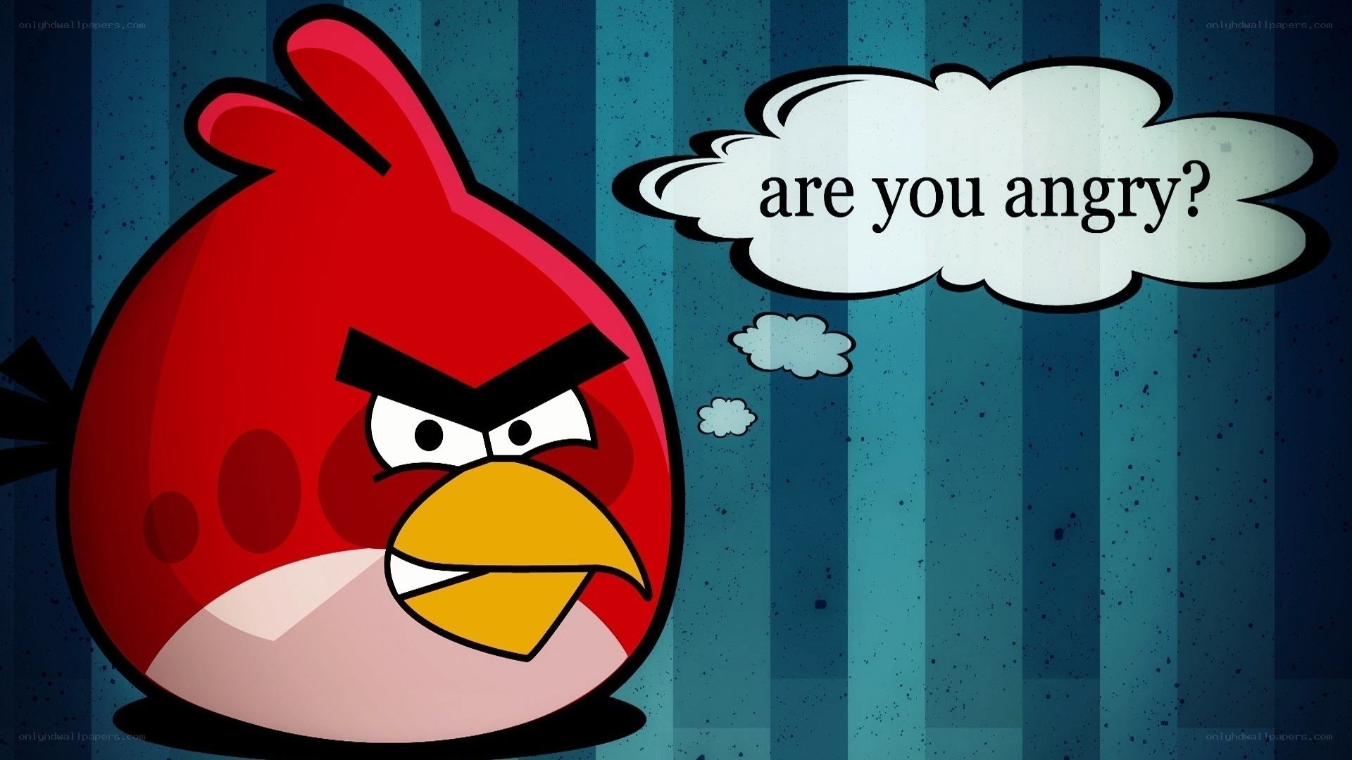angry bird asks a question