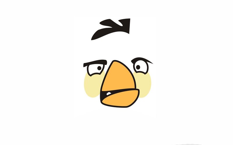 Angry Bird Character — White, Vector Art