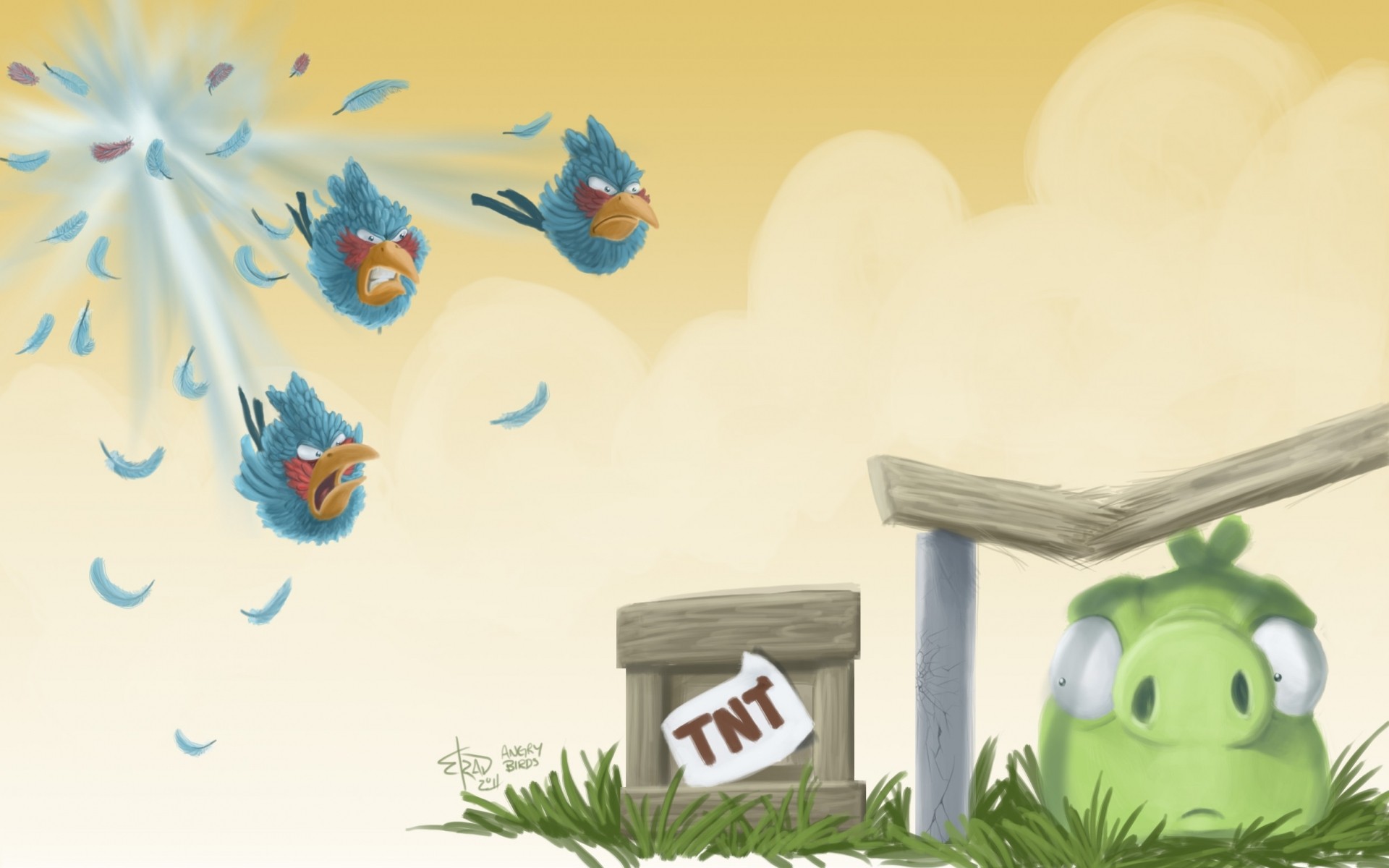 Angry Birds attack scene