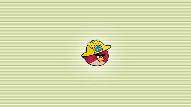 Angry Birds character with helmet