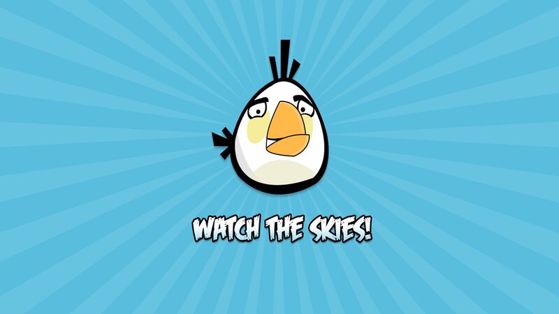Angry Birds character with text