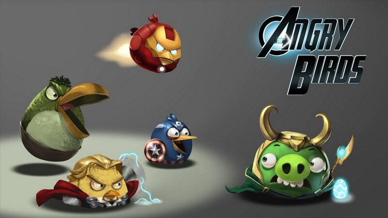 Angry Birds Characters — Green, Playful, Digital Art