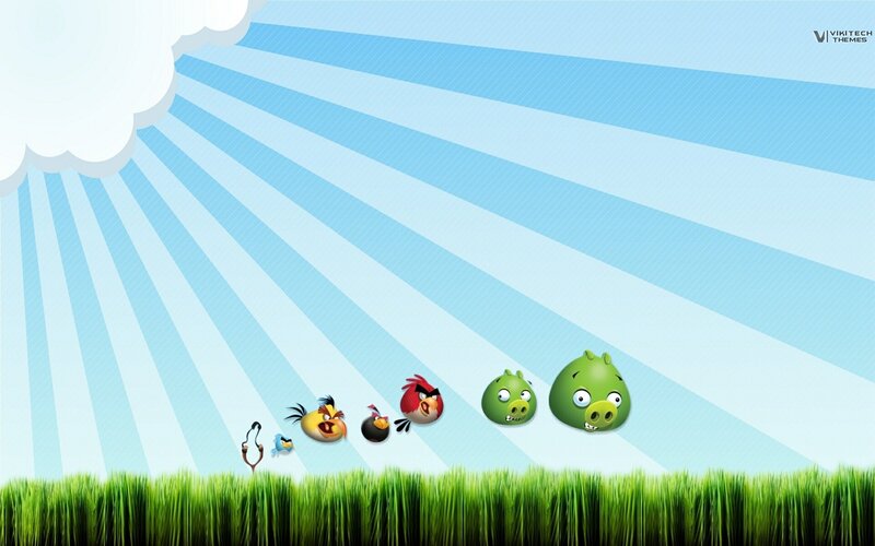 Angry Birds characters on grass