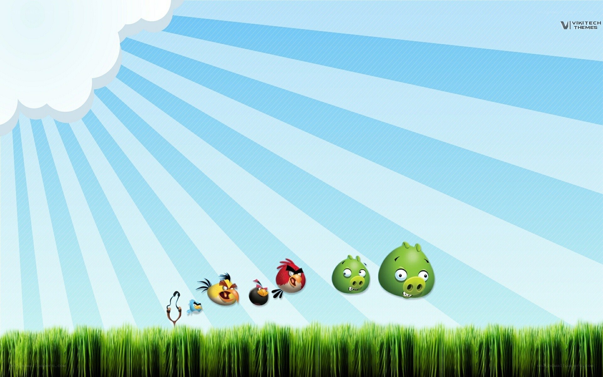 Angry Birds characters on grass
