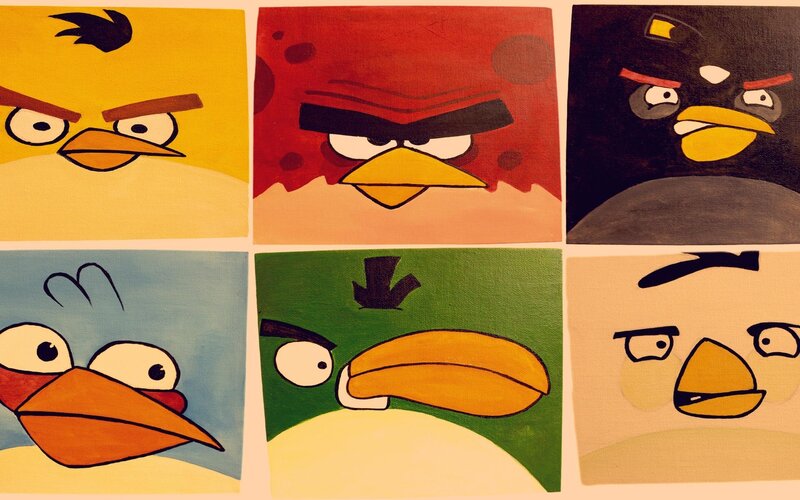 Angry Birds Characters — Yellow, Illustration, Canvas