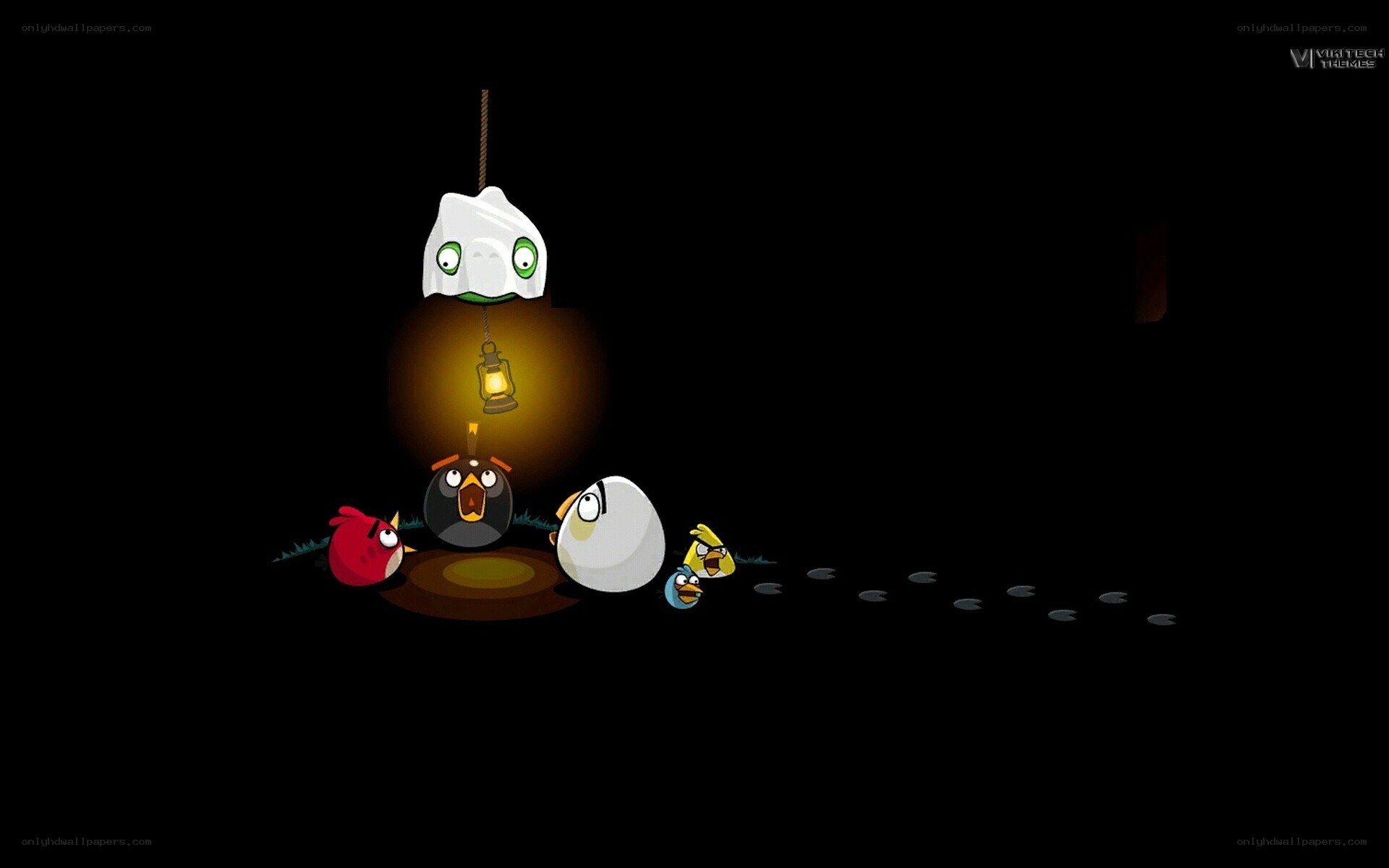 Angry Birds in a dark cave