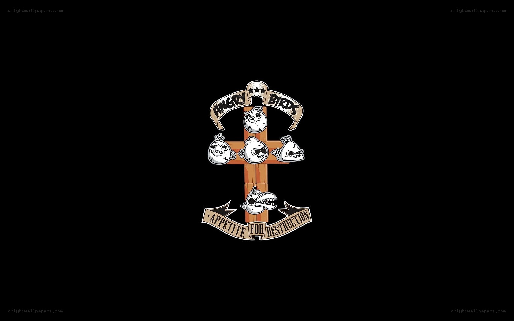 Angry Birds logo with skulls
