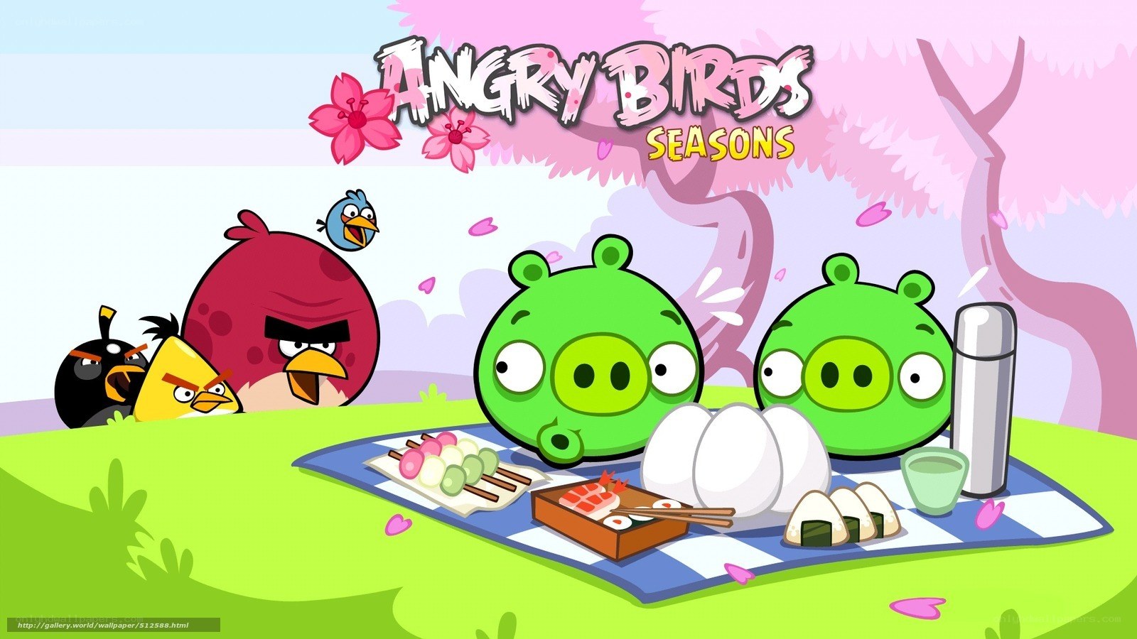 Angry Birds picnic scene
