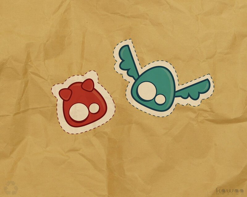 Angry Birds stickers on paper