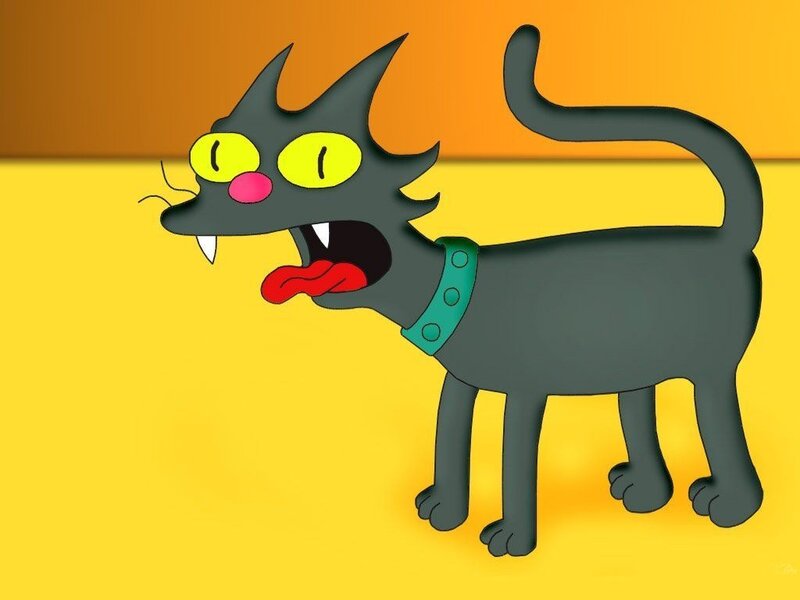 angry black cartoon cat