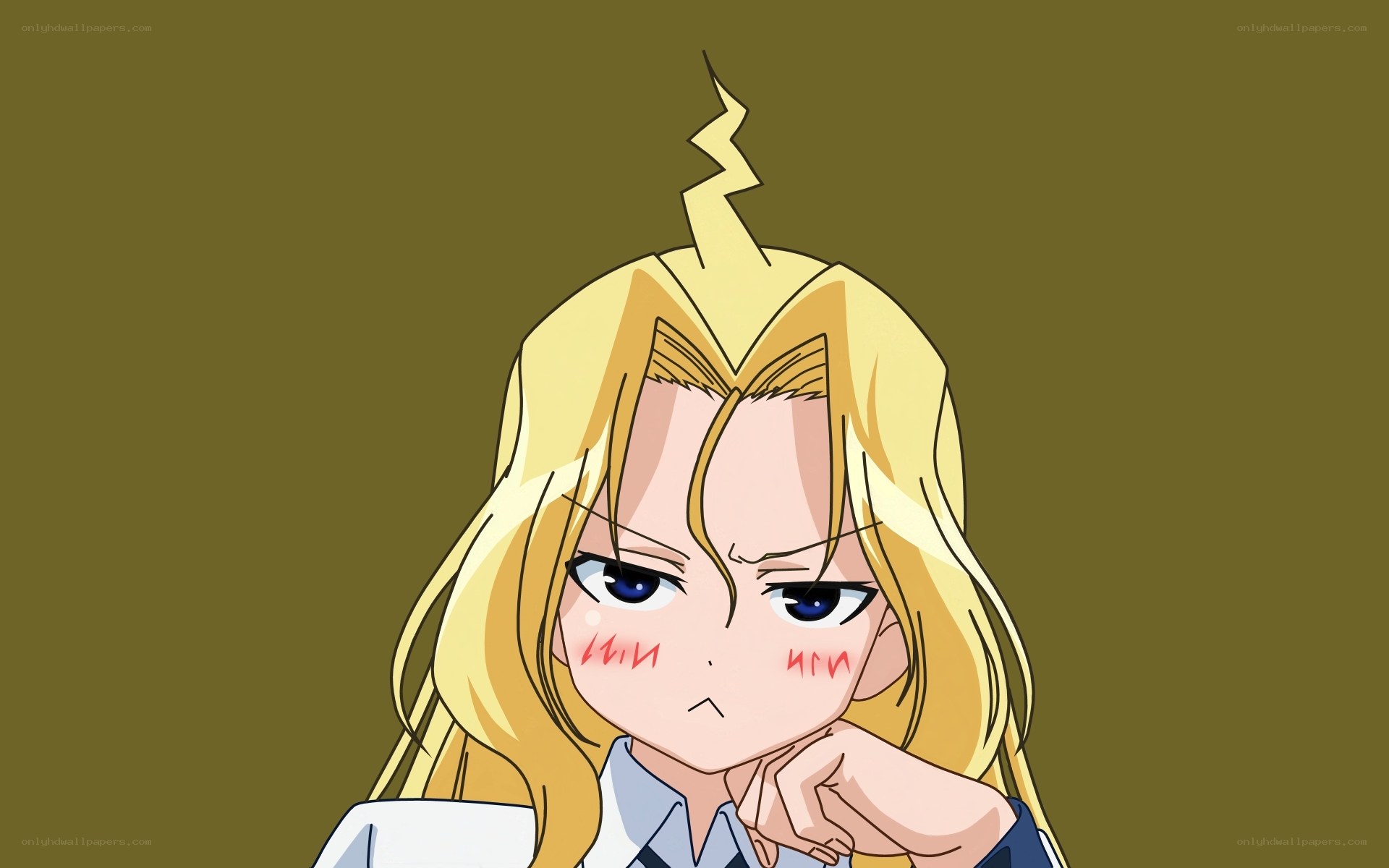 angry blonde anime girl