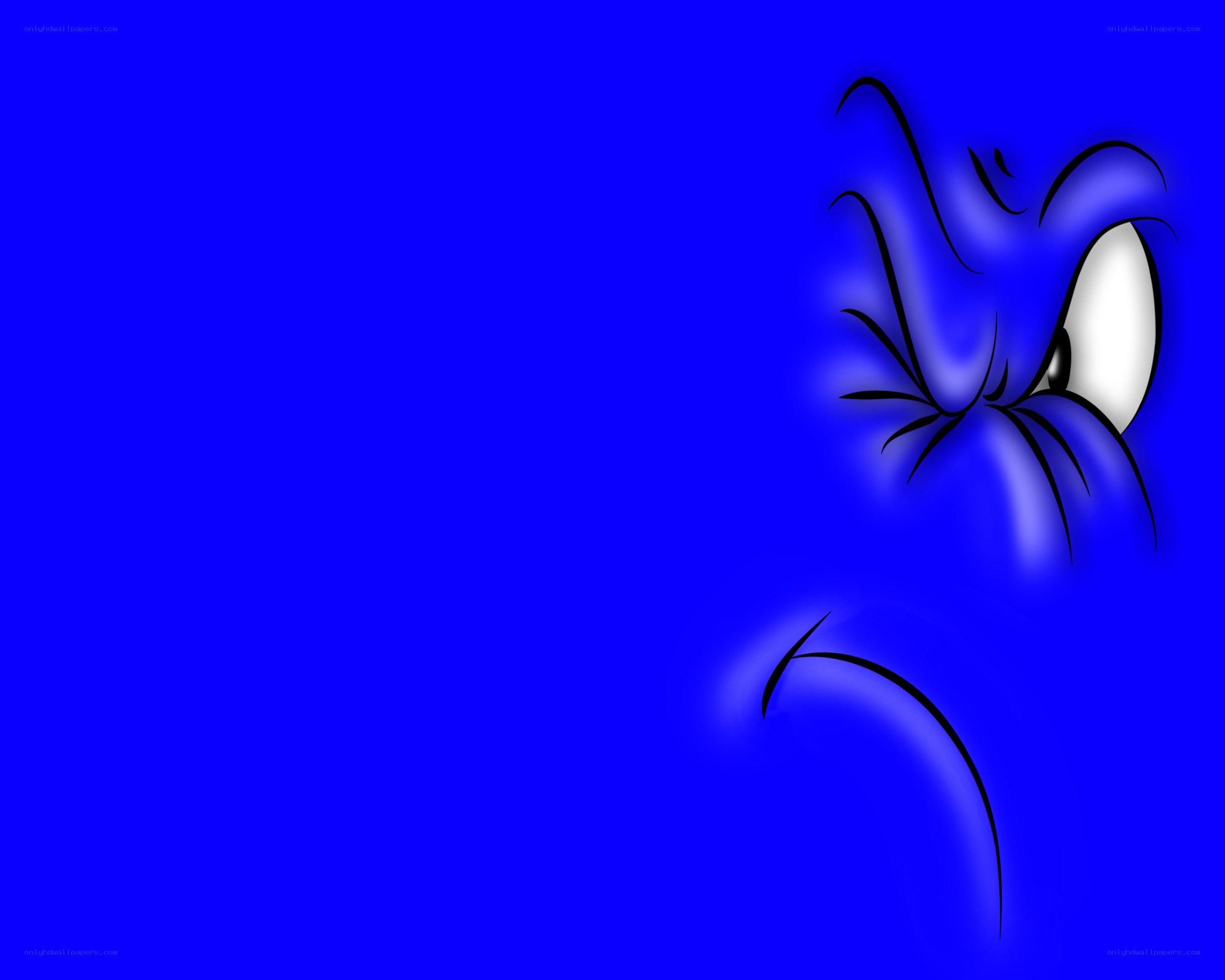 angry blue cartoon character