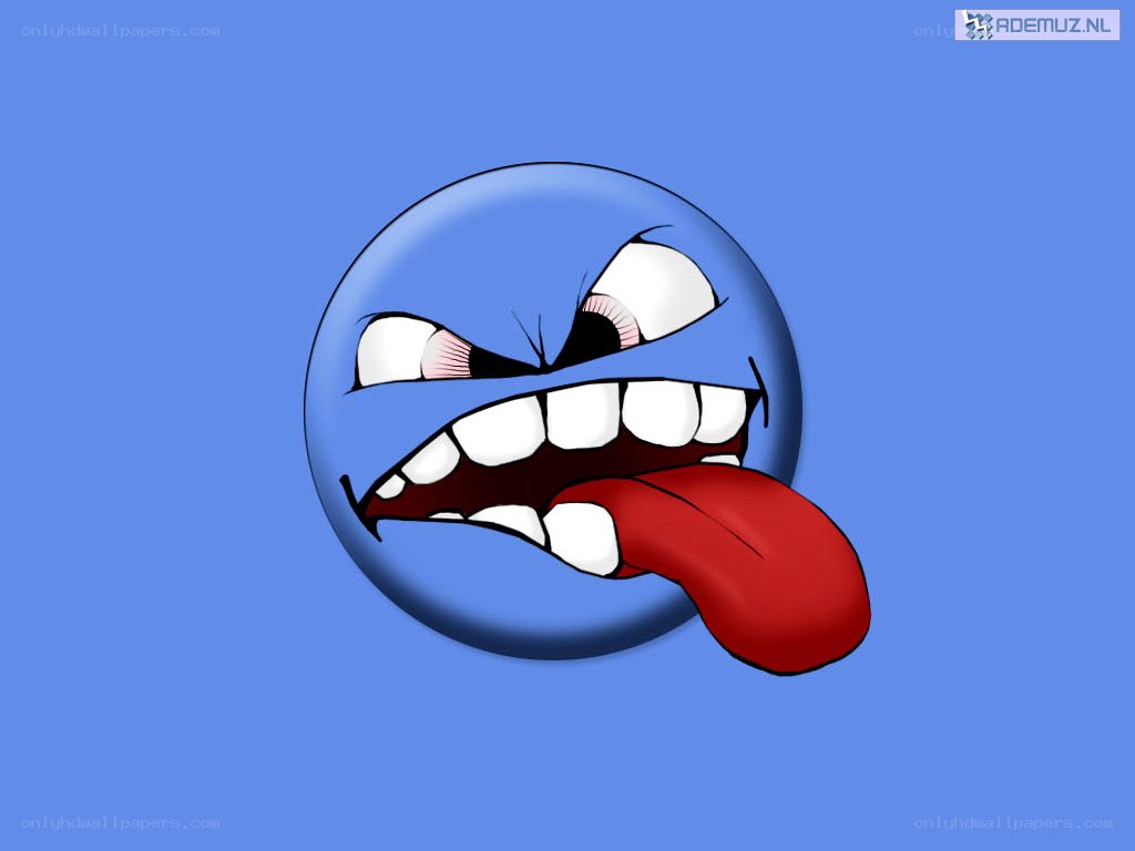 angry blue face emoji