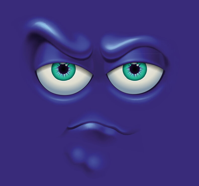 Angry Blue Face