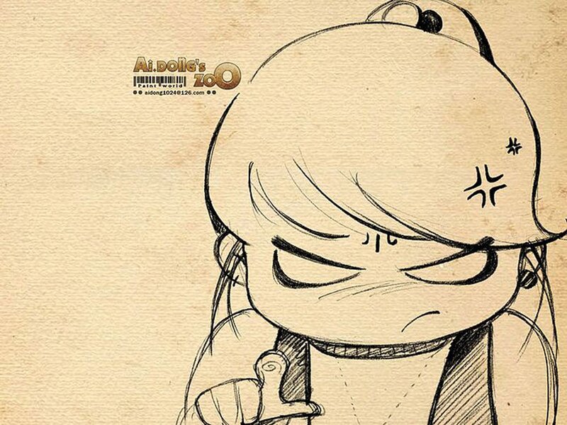 Angry Cartoon Character — Brown, Illustration