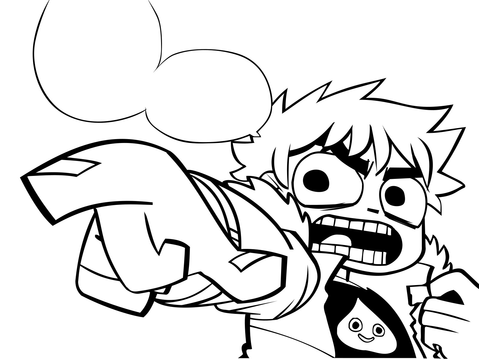 angry cartoon character coloring page
