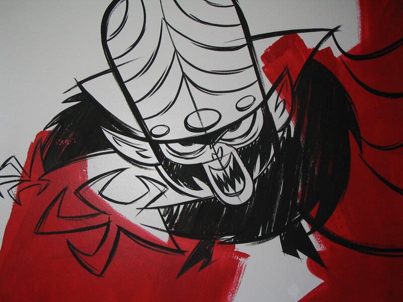 angry cartoon character mural