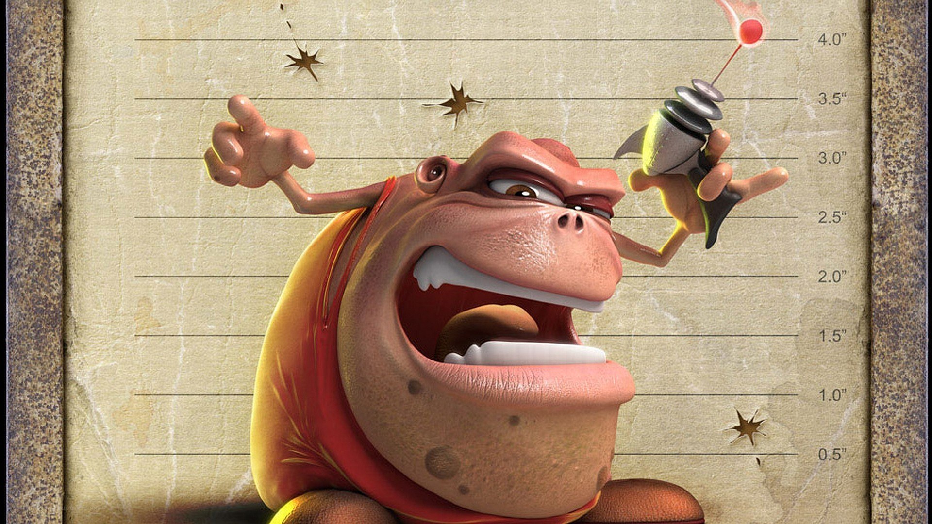 angry cartoon character with gun