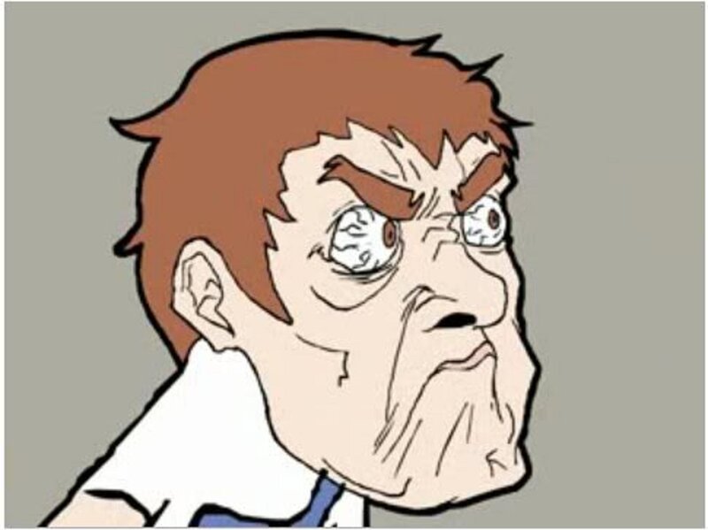 angry cartoon man