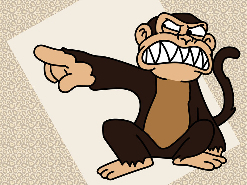angry cartoon monkey