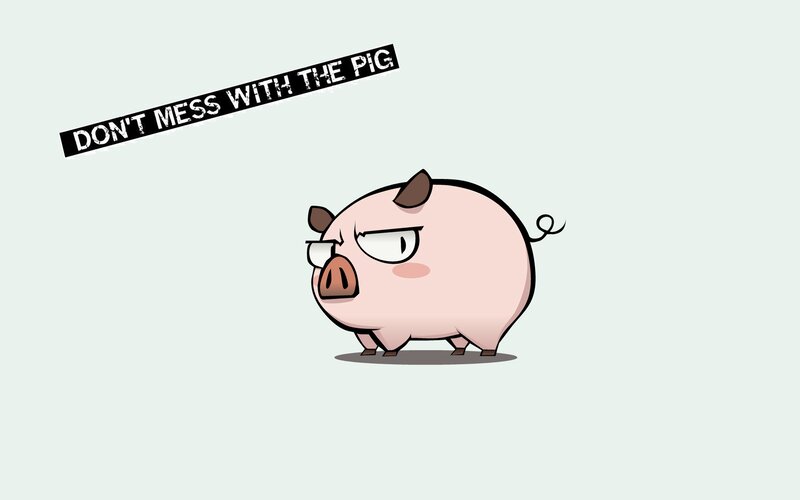Angry Cartoon Pig