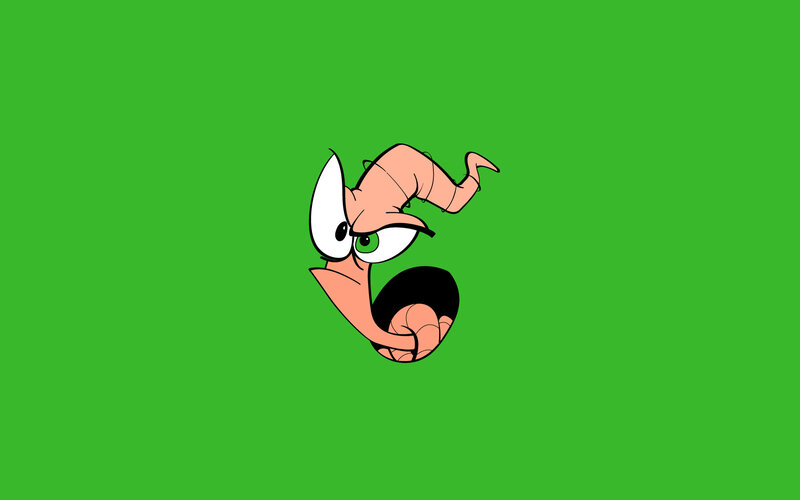 angry cartoon worm
