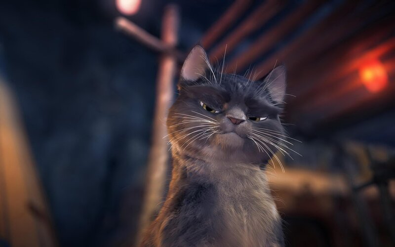angry cat character