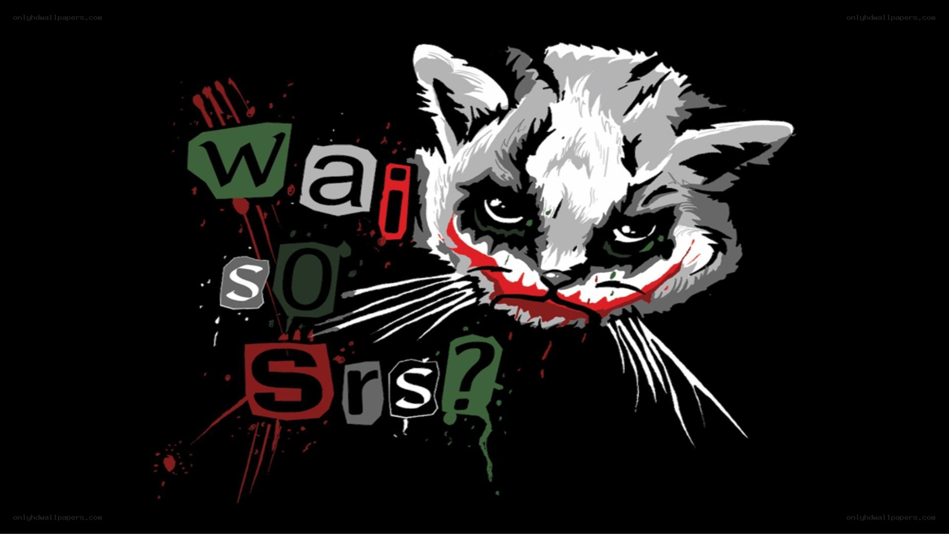 angry cat with clown makeup