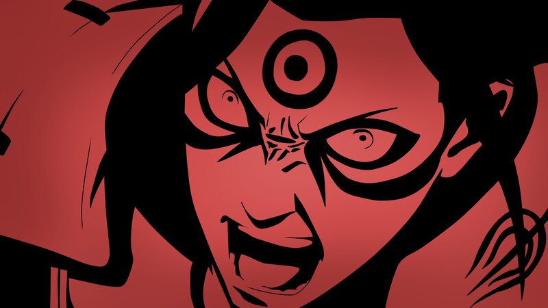 Angry Character Face — Red, Intense