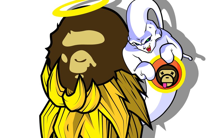 Angry Character Holding Monkey