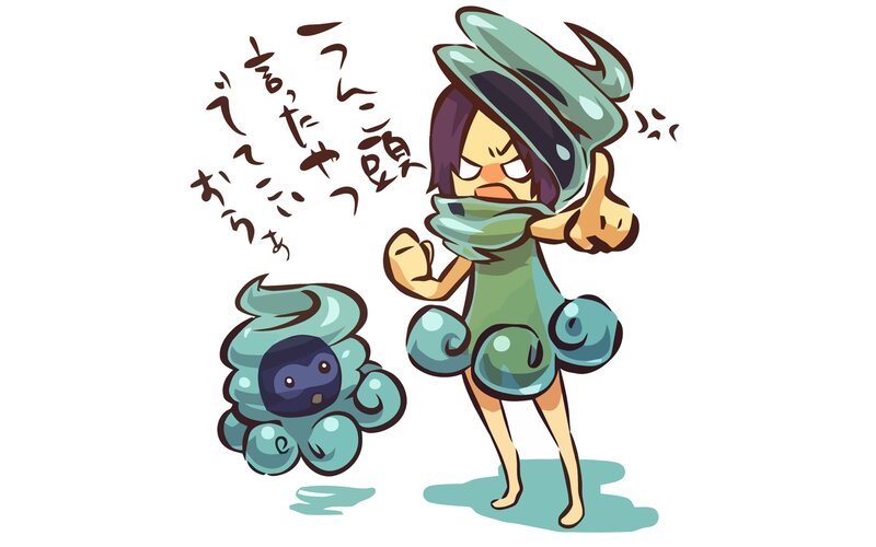 angry character with creature