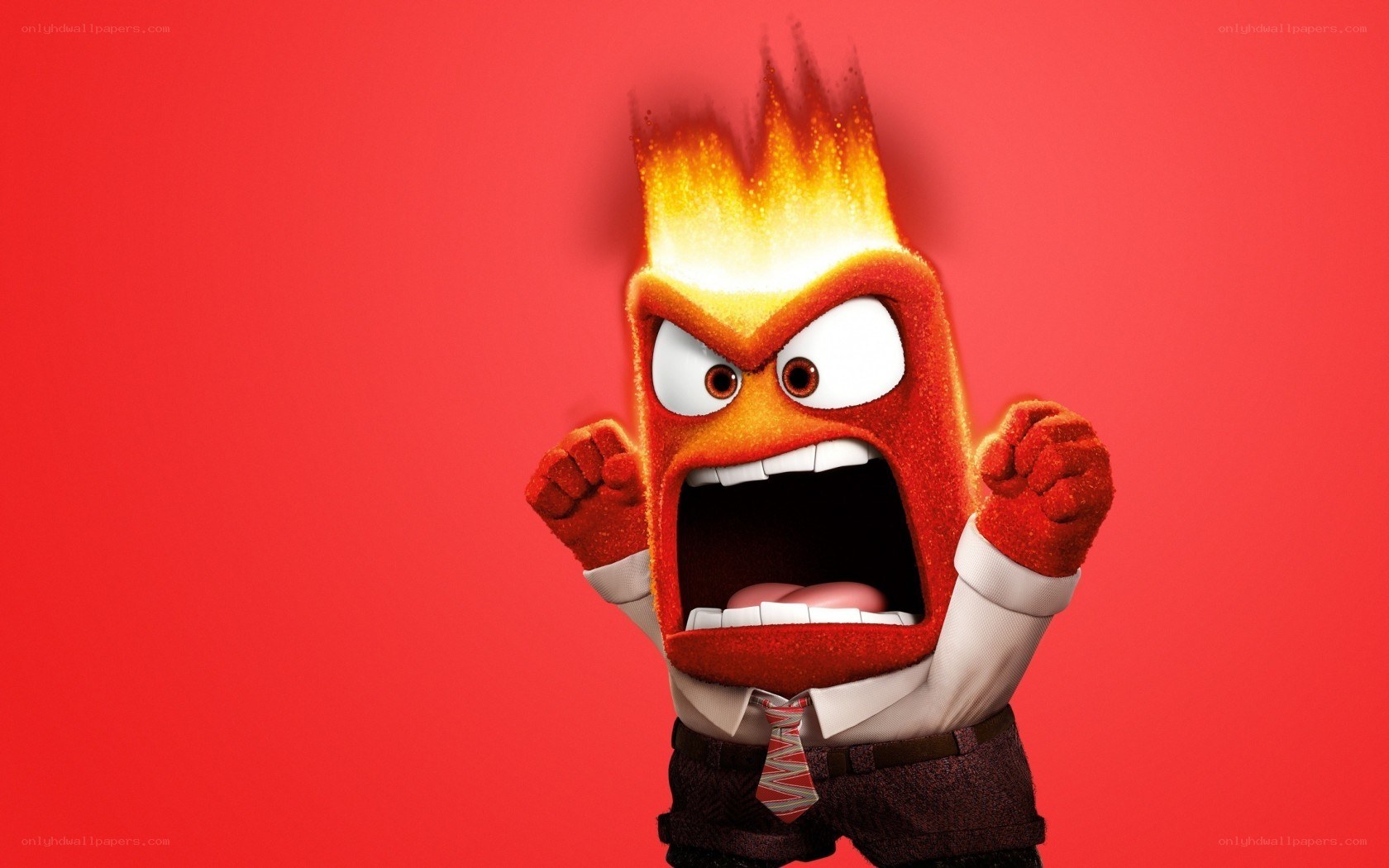angry character with fire hair